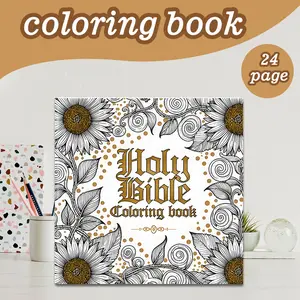 Prayer Theme Coloring Book, 24 Bold Stress-Relief Designs, 7.9in X 7.9in Perfect Size, Thick Paper, Cute Hand-Drawn Original Art, Gift for Adults Kids Teens, Drawing Book
