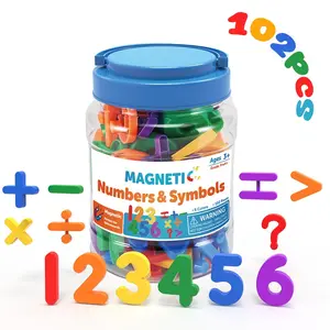 Roylanz Magnetic Number Fridge Magnets, Colorful Plastic Toy Set, Learn to Count, Math Learning Tools, Learning Materials, Suitable for Children Aged 3-5, 102 Pieces