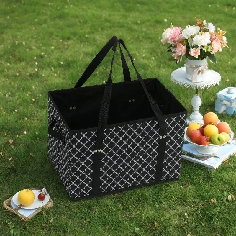 Reusable Grocery Sacks, Compact Shopping Bags with Strong Bottom, Ergonomic Handles, Eco-Friendly Reusable Bags for Groceries