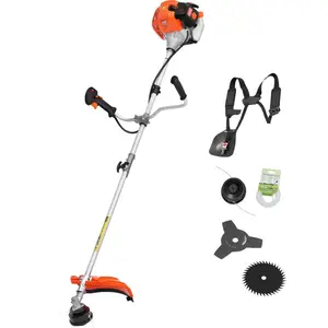 VEVOR String Trimmer, 51.7CC 2-Stroke, Gas Powered Weed Wacker, 16.9" Cordless Grass Trimmer, Multi-Functional Lawn Edger with Shoulder Strap & 3T Blade, Weed Eater for Quick Grass Cleaning