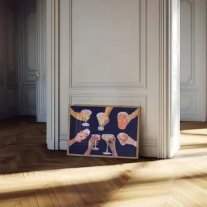 Bar Cart Print Cheers Poster Trendy Horizontal Wall Art Retro Bar Cart Decor Trendy Kitchen Poster Vintage Drinks Poster Wall Art, Room Decor, Unframed