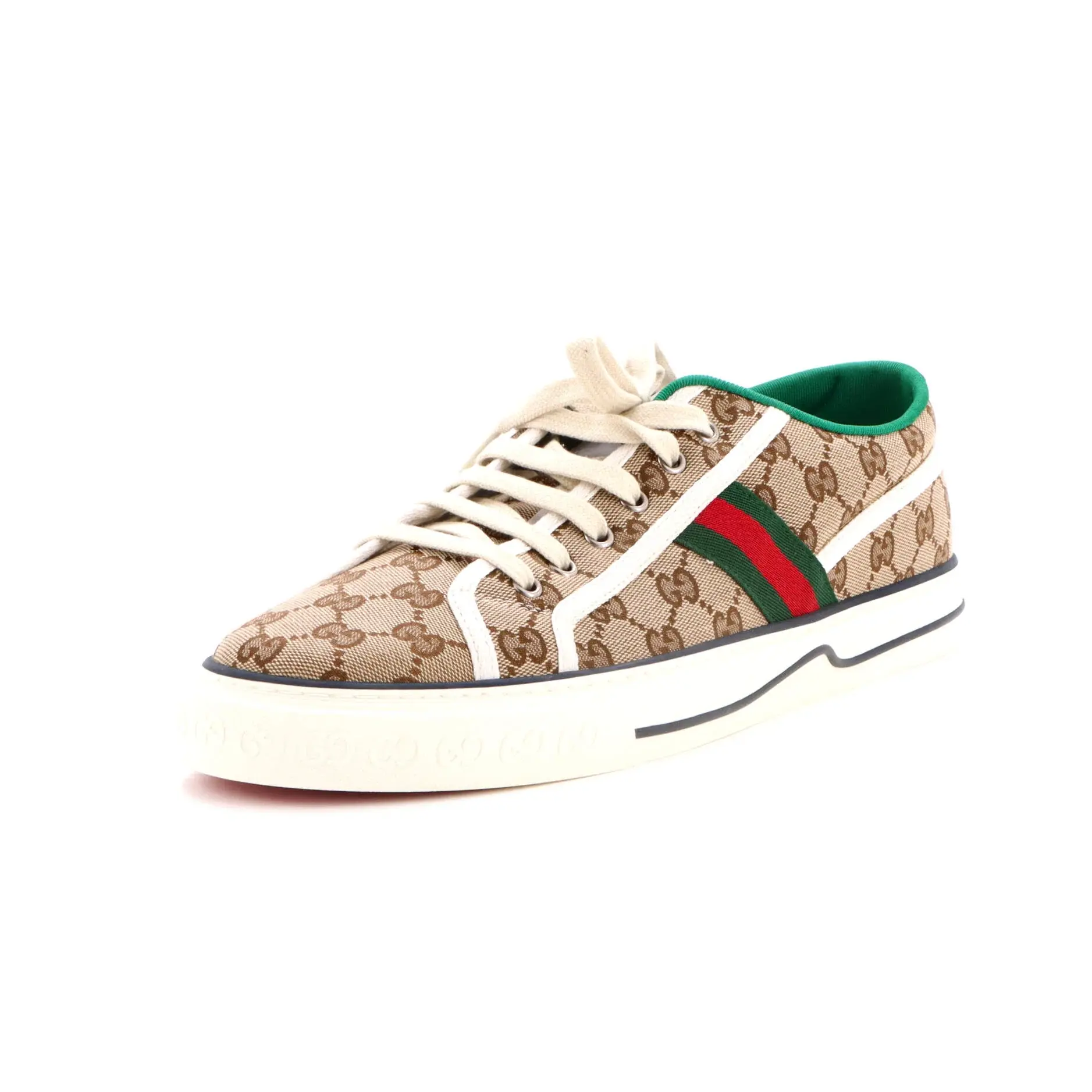 Pre-owned Gucci 1977 Tennis Sneakers GG Canvas by Rebag