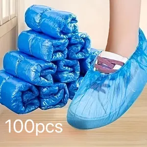 One Pack of 100 Disposable Single Use Shoe Covers, Cleaning Hygiene Supplies, Travel Hotel Shoe Protectors, Bulk Shoe Cover Set, Household Items, Home