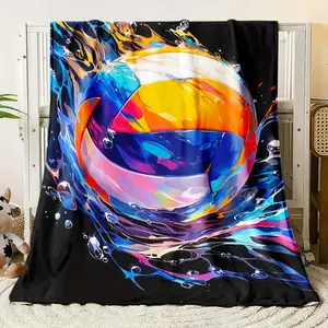 1pc Volleyball Cover. Soft and Warm Blanket - Lightweight Flannel Blanket for Sofa, Office, Chair. Flannel Fabric Blankets for Camping, Travel, Climbing, Gifts for Friends
