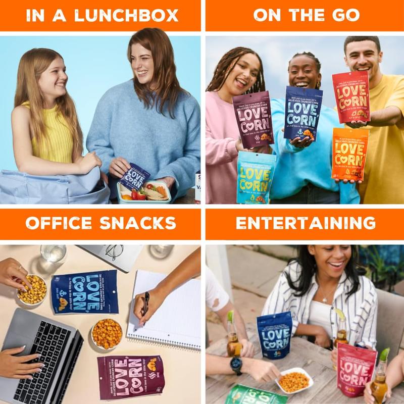 LOVE CORN Cheddar 0.7oz x 20 bags - Delicious Crunchy Corn - Healthy Family Snacks - Gluten Free, Kosher, NON-GMO - Alternative for Chips, Nuts, Crackers & Pretzels - Perfect for Charcuterie Boards Traditional Crispy