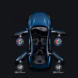 Alfa Romeo Car Door Welcome Lights, LED HD Projection Floor Lamps, High Brightness & Fade-Resistant, Easy Installation, Fit for Giulietta, Mito, Stelvio, 159, Giulia, Brera, Spider