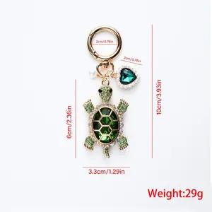 Ocean Style Turtle Keychain Jewelry with Pearl Heart Charm - Stylish Keychain, Women's Bag Charms & Accessories, Teen Girl Gifts, Gifts for Women