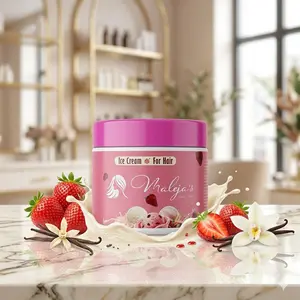 Malejas Hair Care Strawberry & Vanilla Ice Cream Hair Treatment - Natural Haircare, Nourishes and Softens Dry Strands