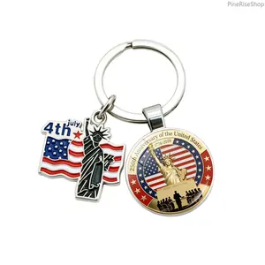 250th US Independence Anniversary Commemorative Keychain - Statue of Liberty Themed Accessory for Outdoor Leisure Activities