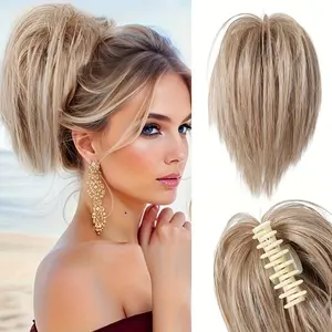 Wave Curl Hair Clip Set with Clamp Clips, Create Messy Bun Hairstyles, Perfect Choice for Women, Easy-To-Use Hair Accessories, Wavy Synthetic Hairpiece