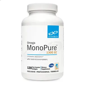 XYMOGEN Omega MonoPure 1300 EC – High Absorption Omega-3 Fish Oil – DHA & EPA for Heart & Brain Support – 120 Softgels