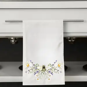 Bee Tea Towel – Watercolor Floral Kitchen Towel – Wildflower Hand Towel – Spring Summer Decor – Cottagecore Gift – Honey Bee Towel