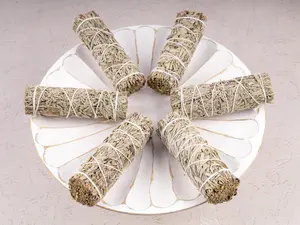 Blue Sage Smudge Stick – 4” Blue Sage Bundle for Home Cleansing, Energy Healing, Meditation, Reiki, and Clearing Negative Energy- Includes Smudging Guide