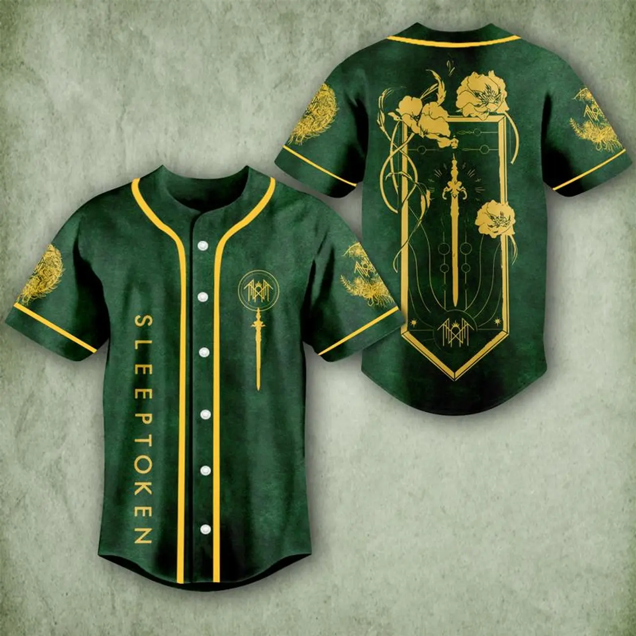 Sleep Token "Damocles" Roses Heavy Metal Baseball Jersey, Even In Arcadia Album Merch, Unisex Oversize Rock Band Jersey 0