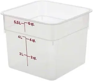Cambro Food Storage Container - Classic Series Square - 6 QT (Quart) - Commercial Grade for Food Prep (Translucent)