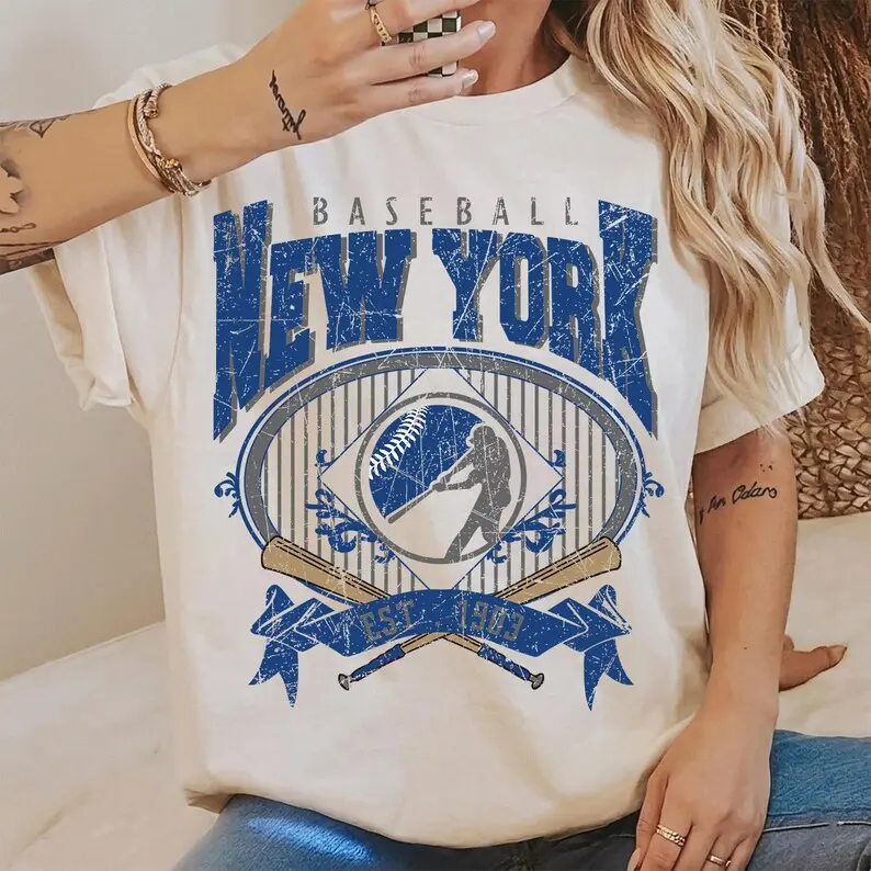 [Sale Up To 50%] Vintage 90s Style New York Baseball Shirt, Game Day Tshirt, New York Team Baseball Tee, Sunday New York Mascot T-Shirt, Yankees Fan Apparel