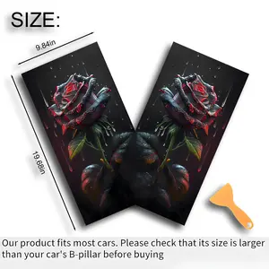 Black Rose Car B-pillar Sticker - Durable Material Easy Installation Versatile for Various Car Models Adds Elegance and Style Vinyl Decals