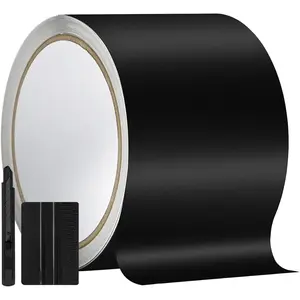 4" X 30FT Matte Black Vinyl Wrap for Chrome Delete Window Trim  Door Sill Protector with Air Release  Including Vinyl Wrap Tool Kit
