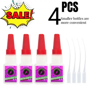 4pcs Oil-Based Glue with Dropper, Waterproof, Stronger Than Welding, High Strength, Instant Adhesive, Multi-Purpose for Shoes, Wood, Metal, Nails, Rubber, Glass