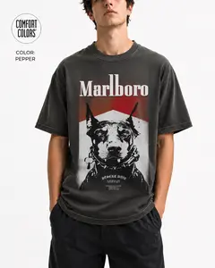 Vintage Doberman Comfort Colors Shirt ,Retro Cigarette Aesthetic Graphic Tee ,Edgy Pack Style Oversized Streetwear T-Shirt
