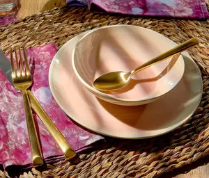 Lanna Rose Pink Breakfast Bowl Set