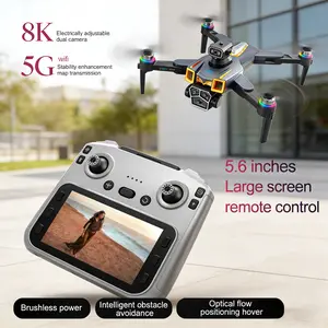 MAX Dual Camera Drone with Obstacle Avoidance, Brushless Motor, Dual Batteries, 4.3" HD Display Remote, Foldable RC Drone for Adults Beginners
