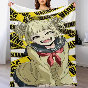 My Hero Academia Himiko Toga Throw Blanket Anime Flannel Blanket Soft Cozy Blanket for Bedroom Couch Sofa All Season Decorative Blanket