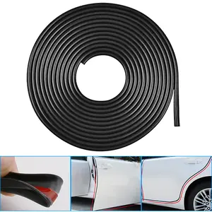 16.5FT Car Door Edge Guards/strip , Black Rubber U-Shape Seal Strip, Anti-Scratch Door Edge Protector, Universal Auto Door Trim Molding, No Adhesive Residue, Easy Install, Protects Against Dents, Nicks & Abrasion