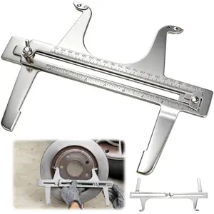 Brake Resetting Gauge, Brake Measuring Tool for Adjusting Brake Shoes and Installing Drum, Dual Scale Combination for Rear Drum Brake Lining Shoe, Disc Rotors, Parking and Hand Brakes