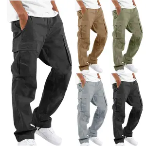 Men's Cargo Pants, Multi-Pocket Casual Long Pants Menswear Trouser