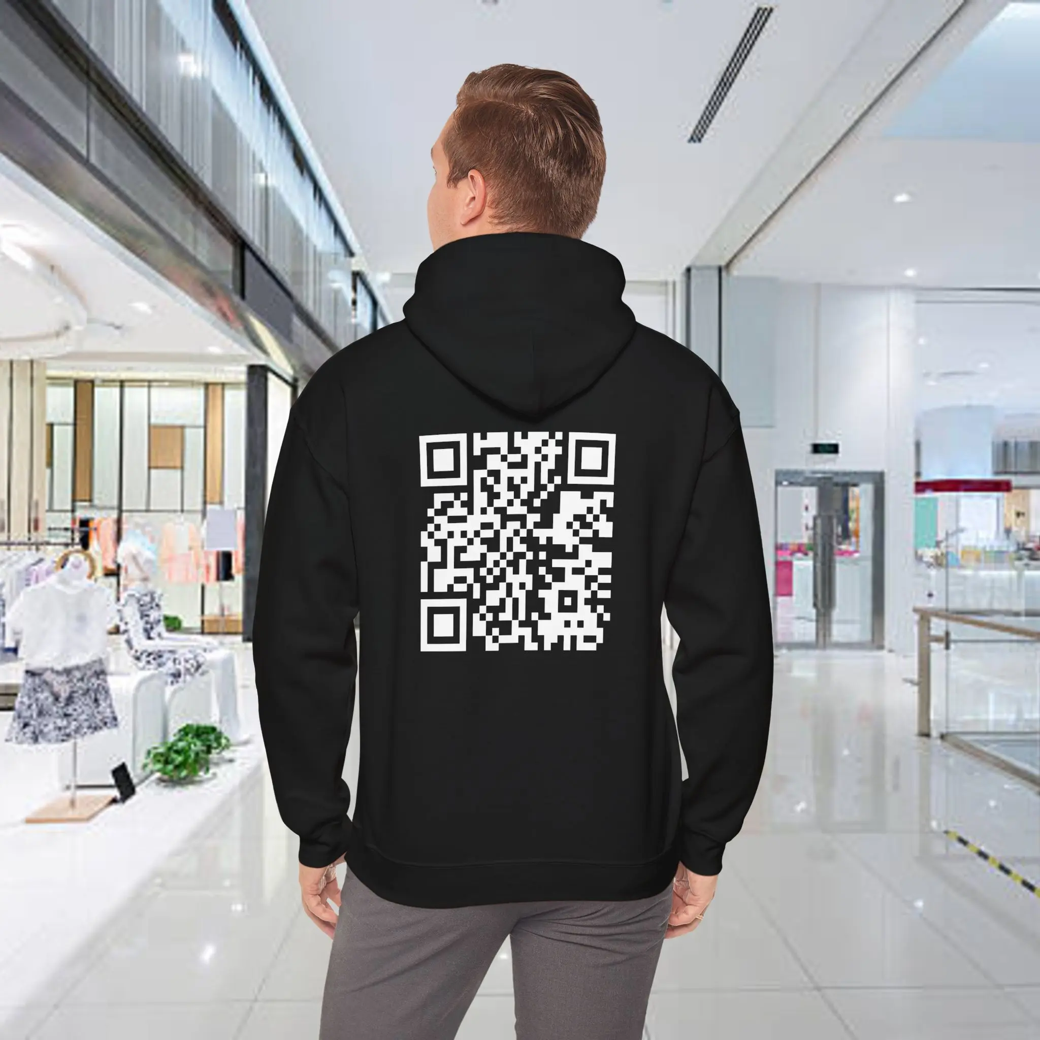 QR Code 'Fuck You' Hoodie, Unisex Sweatshirt, Offensive Graphic Jumper, Rude Gift, Funny Sweater, Sarcastic Pullover