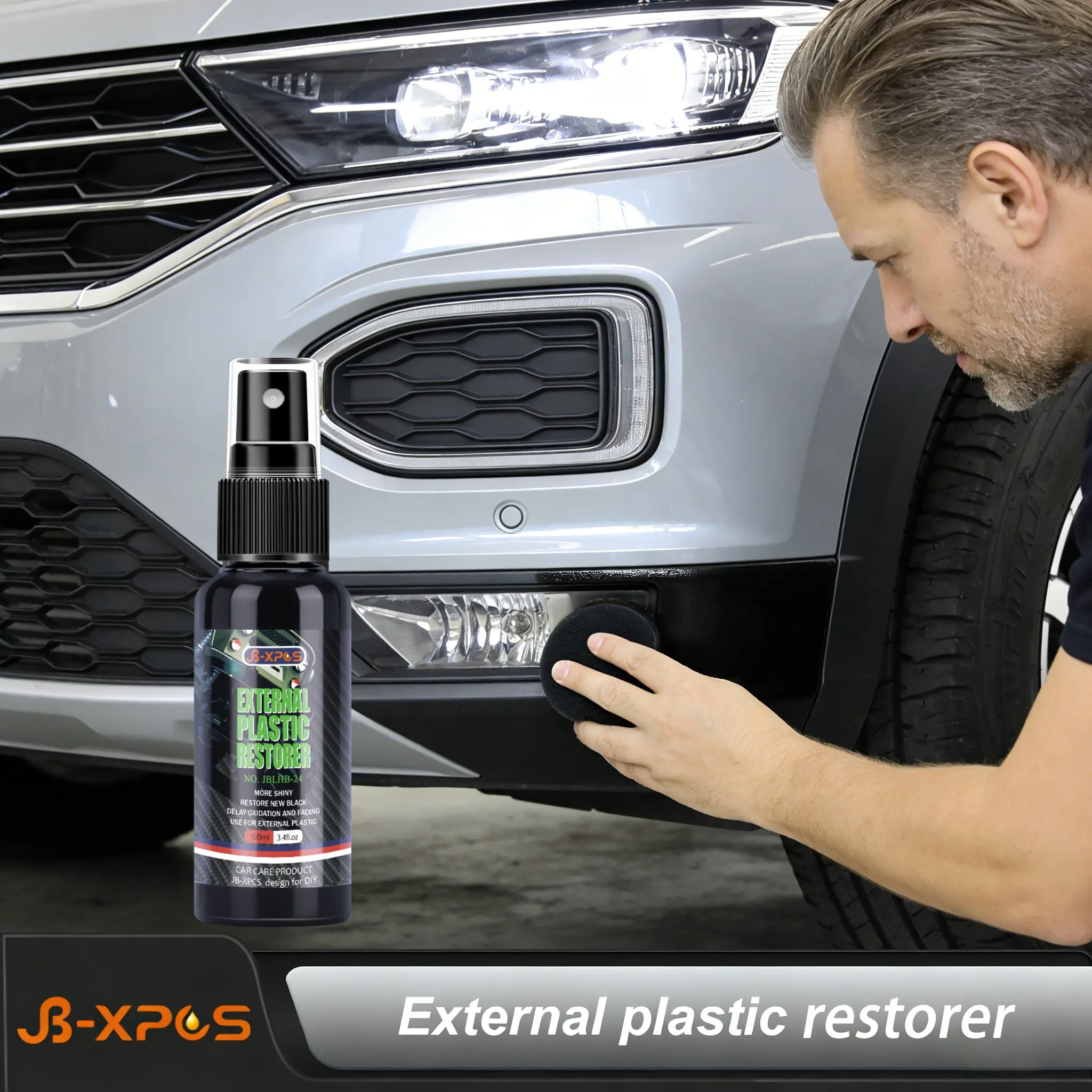 Car Plastic Restorer Back to, UV Protection Multi-Purpose Renew Agent, Hydrophobic Refurbisher for Car Plastic Rubber Leather, Car Detailing Products, Auto Detailing Products