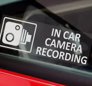 Stickers In Car Camera Recording Signs Warning Cctv Go Pro Dashcam Taxi