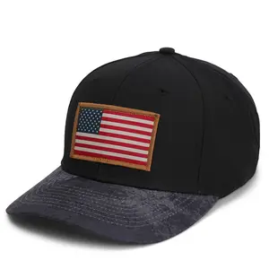 Riverside American Flag Hat Structured Ripstop Cap Black Cirrus
