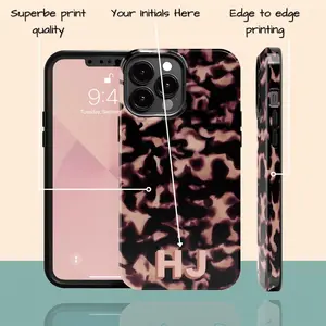 Personalised Bottom Initial iPhone 17 Air Case, Custom Tortoiseshell Tort Case for iPhone 16 Pro Max, 15 Plus, 14, 13 Mini, 12, 11,X/XS, XR gift for her men's cool gadgets iphone 17 pro max cases girls