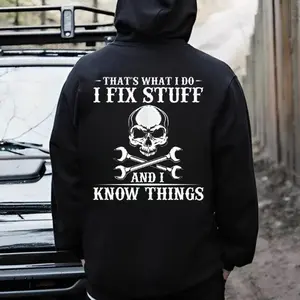 Women's Graphic Tee, Funny "I Fix Stuff" Mechanic Skull Print, Casual Classic Fit, 100% Cotton Fabric