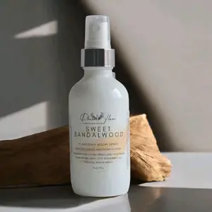 Sweet Sandalwood Room & Linen Spray with the calming scebt of Vanilla and sandalwood