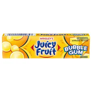 18x Wrigley's Juicy Fruit Original Bubble Gum Chewing Gum - Sweet Fruity Flavor Fresh Breath Snack Mints 5ct