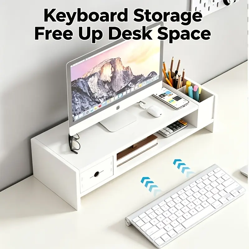 Computer monitor bracket heightening rack, desktop computer heightening rack, desk rack, laptop bracket, screen base, keyboard bracket, station display screen, raised desktop desktop storage rack