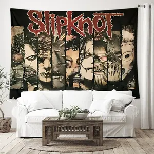 Slipknot Band Tapestry with ALL HOPE IS GONE Album Design, Tapestry Room Decor, Dark Gothic Polyester Wall Hanging for Bedroom, Living Room, Studio or Office, 79x58 Inches, Ideal Gift for Rock Music Fans and Metal Aesthetic Lovers