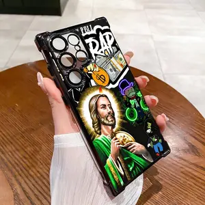 St. Jude Monopoly Cash Vibes Shockproof Phone Case For SAMSUNG GALAXY S22 S23 S24 S25 FE ULTRA PLUS Electroplating luxury transparent four corner anti drop and shockproof phone case  313