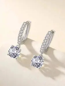 S925 Silver Four-Claw Moissanite Earrings, Ultra-Shiny Versatile Studs, New Fashion Jewelry Gift for Valentine's Day Birthday
