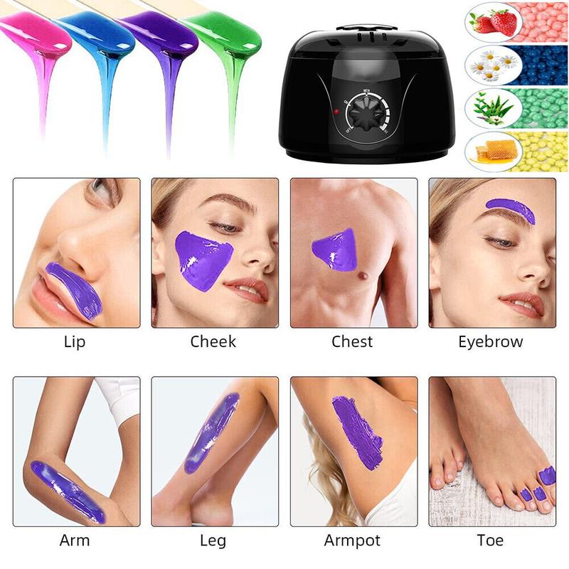 Brazilian and Bikini Waxing Kit,Portable Electric Wax Warmer Kit For Body Hair Removal - Melting Pot Hot Wax Heater with Accessories for Facial, Bikini, Armpit Waxing at Home for All Genders