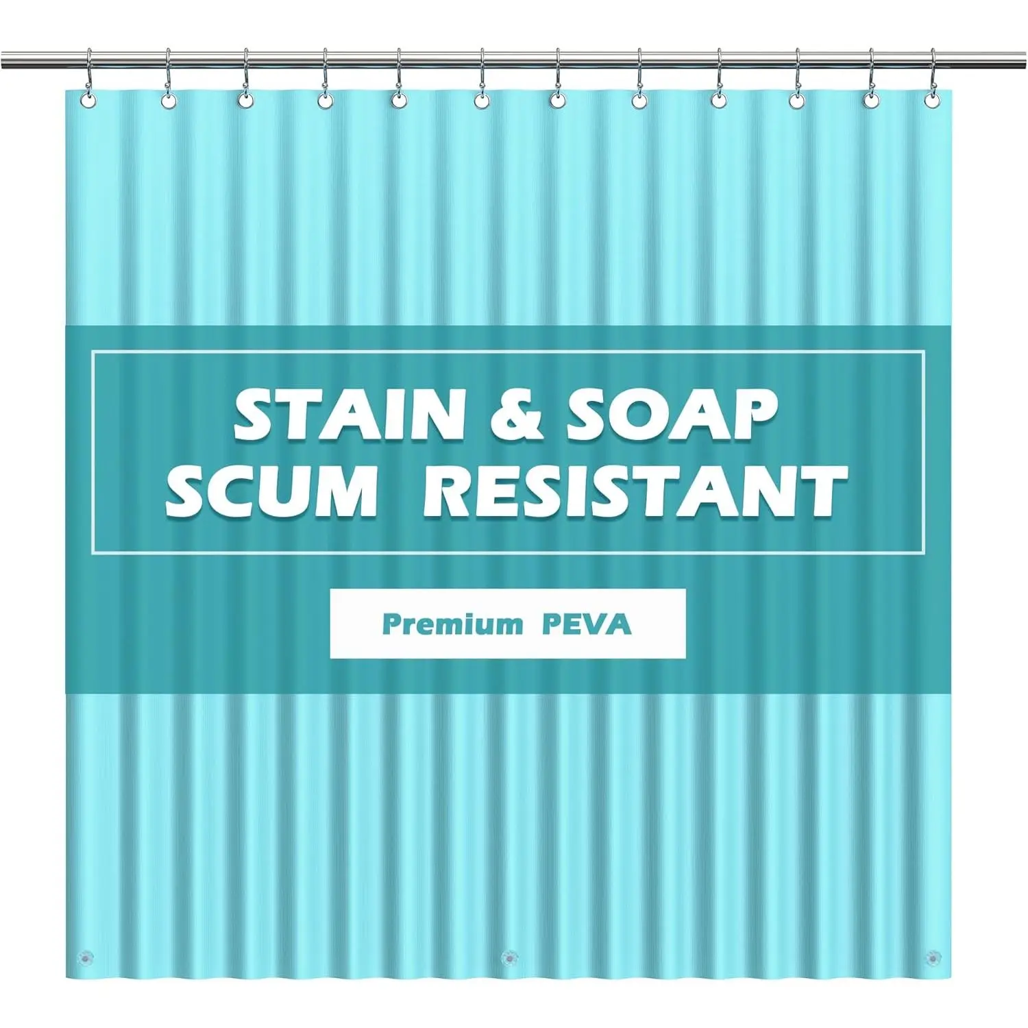 Shower Curtain Liner Light Weight PEVA, Shower Liner 72x72 Inches, , No  Smell with 12 Rust Proof Metal Grommets for Bathroom Shower Curtain, Aqua