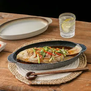 Rectangular Fish Plate,  2 Counts Creative Fish Shaped Baking Dish,household Tableware for Home Kitchen Dining Room