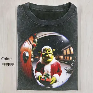 Shrek Christmas T-shirt, Vintage Graphic Movies Tee, Funny Meme Christmas Shirt, Xmas Fan Gift For Him Her, Thanksgiving Tee Top Menswear Cotton