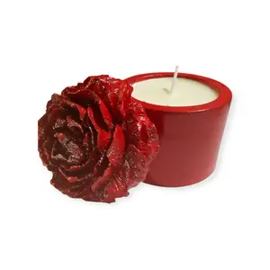 Red Rose Candle with Elegant Design and Long-Lasting Burn Time for Aromatherapy and Home Decor