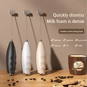 Handheld Milk Frother Electric Whisk Mini Drink Mixer for Coffee Latte Cappuccino Hot Chocolate Foam Maker with Stainless Steel Head Battery Operated Coffee Bar Accessories Kitchen Gadgets