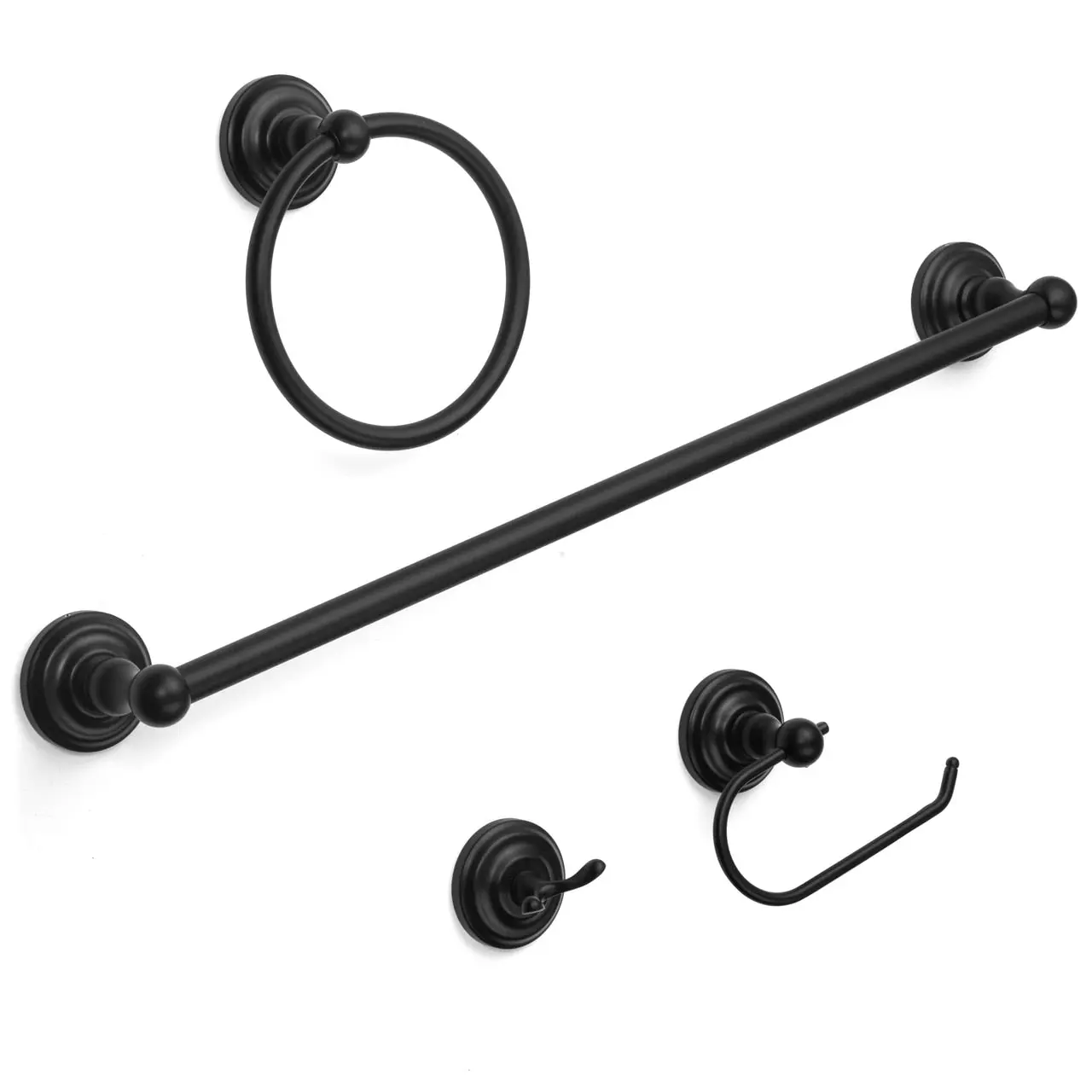 Royal Series 4 Piece Black Bathroom Hardware Set