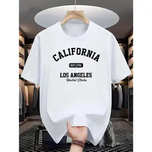 Vintage California Los Angeles Graphic Tee - Soft Cotton Short Sleeve T-Shirt, Relaxed Fit, Round Neck, Beige With Black Print, Casual Retro Style For All Seasons, Everyday Tshirt| Vintage Graphic Tee| Glossy Fabric